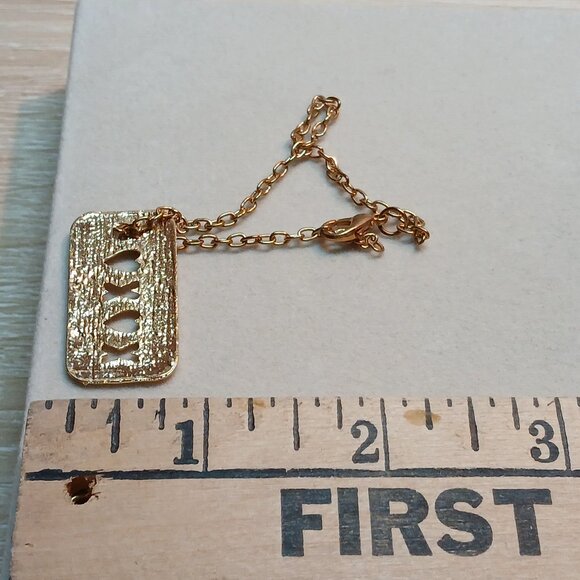 Gold Tone Metal Heart X Pendant with Small Bracelet Gold Tone Chain #14 - Picture 7 of 13